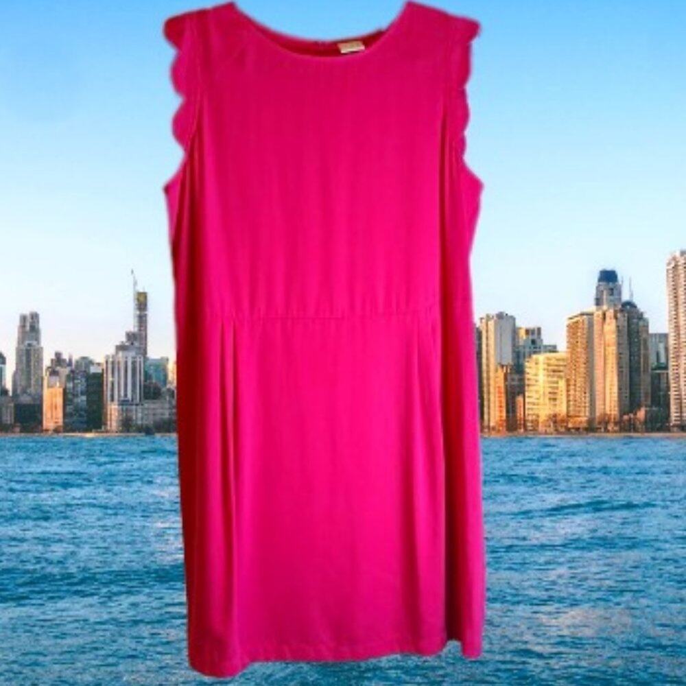 A New Day large pink cap scalloped sleeves. Lightweight office, beach, party